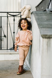 Lil Legs Dusty Pink Rhinestone Velour Set RVST-DPNK