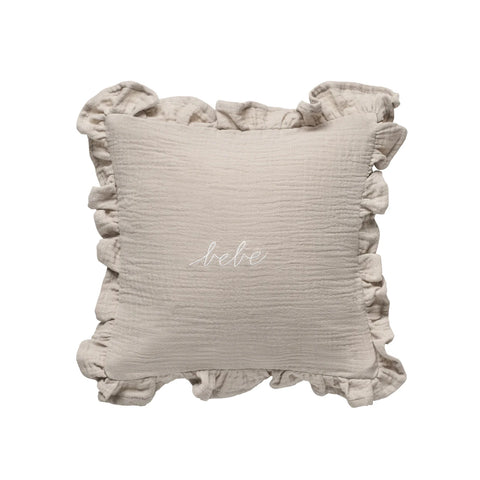 Domani Home Taupe Gauze Bebe Ruffle Accent Pillow