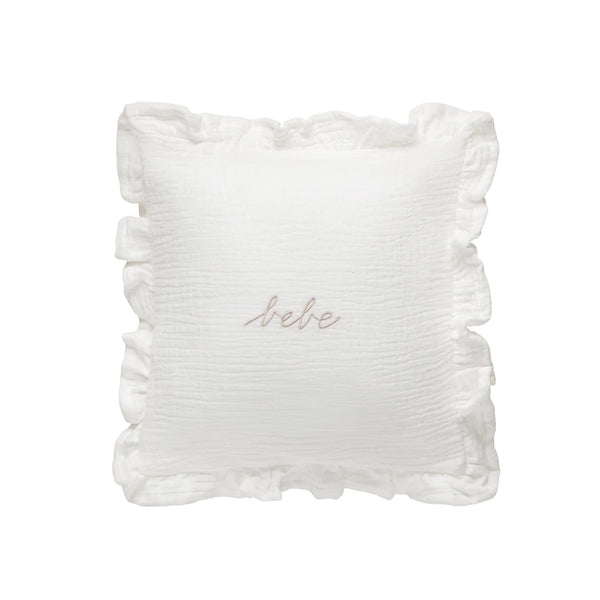 Domani Home White Gauze Bebe Ruffle Accent Pillow