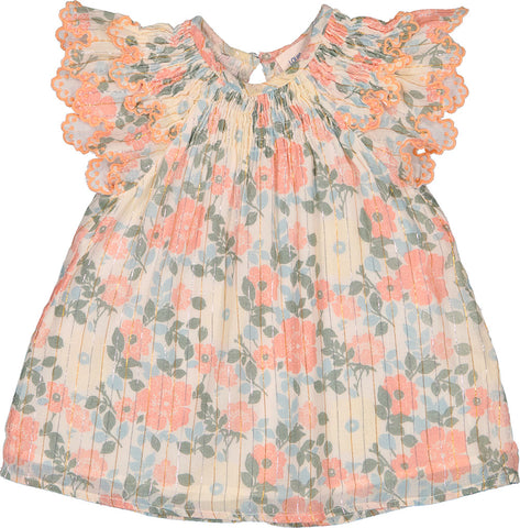 Louise Louise Jinny Pink Lurex Vintage Flower Baby Dress