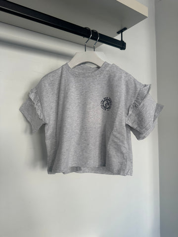 The New Society Girls Grey Melange Reine Special Tee