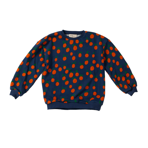 Wander & Wonder Navy Tangerine Printed Sweatshirt
