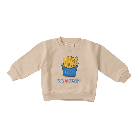 Wander & Wonder Baby Cream Friet Sweatshirt + Legging Set