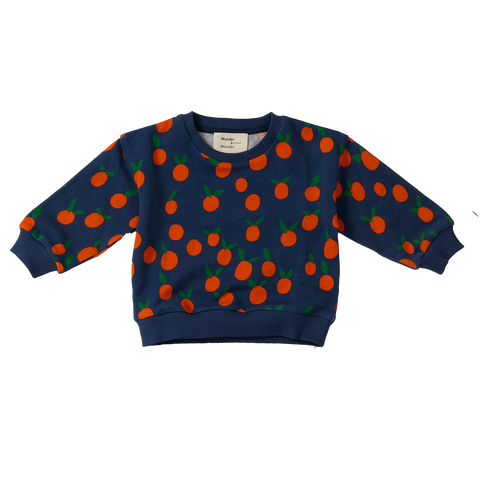 Wander & Wonder Baby Navy Tangerine Sweatshirt + Legging Set