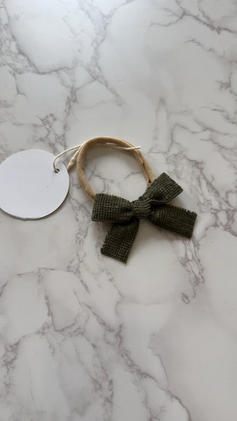 Halo Luxe Olive Abigail Luxe Corduroy Baby Headband