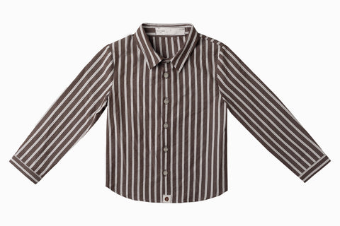 Cottier Brown Leo Stripe Shirt