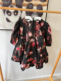 Petite Amalie Black Floral Poplin Dress