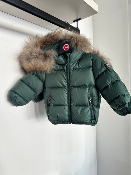 Colmar Baby Bottle Green With Fur Down Jacket