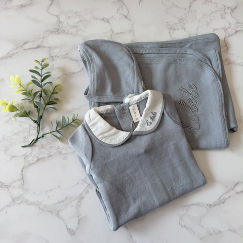 Lilette Light Blue Le Bebe Pointelle Blanket