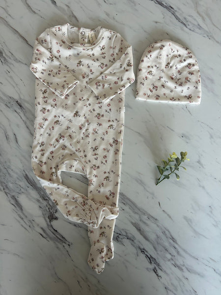 Bonjoy Scattered Floral Footie Set