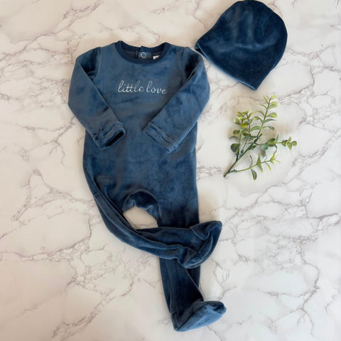 Bonjoy Blue Little Love Footie Set