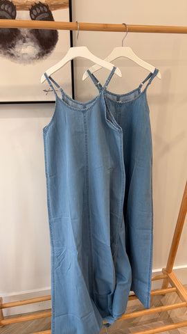 Lil Legs Blue Tencel Denim Maxi Slip Dress DMSD-BTEN
