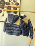 Colmar Navy Crumble Velvet Contrast Quilted Hooded Jacket 34000000-9YN-68