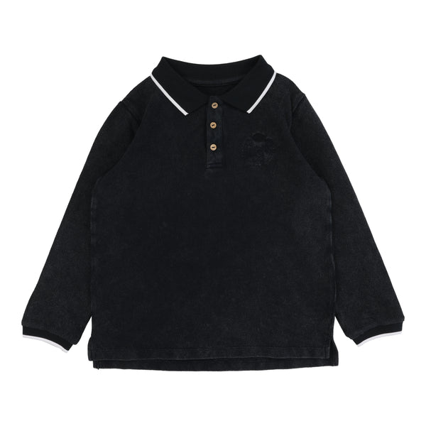 Lil Legs Analogie Black Wash Emblem Polo