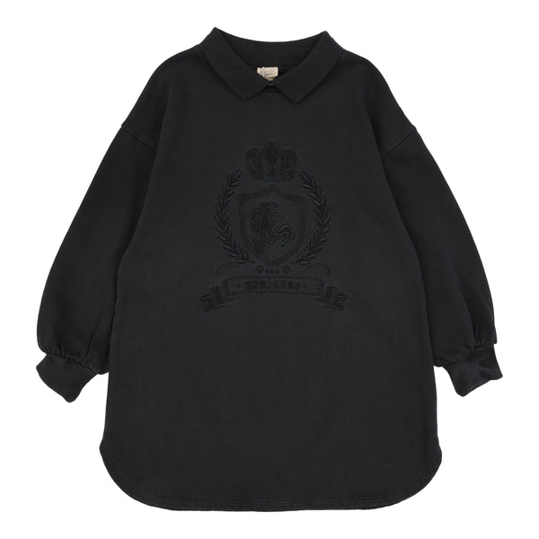 Lil Legs Analogie Black Wash Emblem Sweatshirt Dress