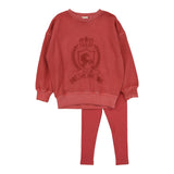 Lil Legs Mineral Red Emblem Sweatshirt Set EMSS-MRED