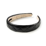 Halo Luxe Black Ella Quilted Leather Headband