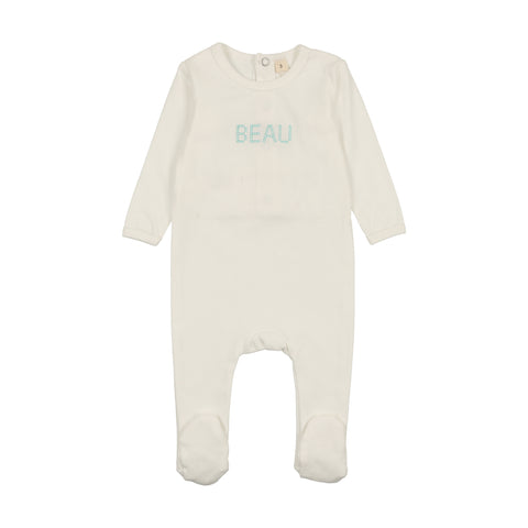 Bonjoy White with Blue Beau Footie