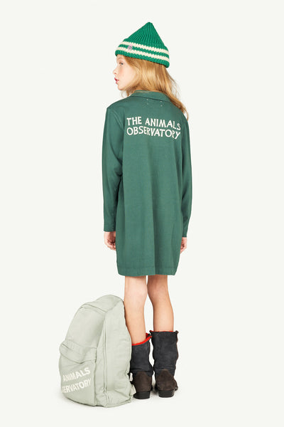 TAO Dark Green Logo Printed Dragon Dress Panda and Cub TAO Dark Green Logo Printed Dragon Dress Panda and Cub