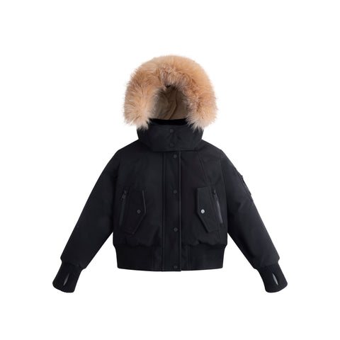 Ellabee Black Adelle Canvas Bomber Gold Fox