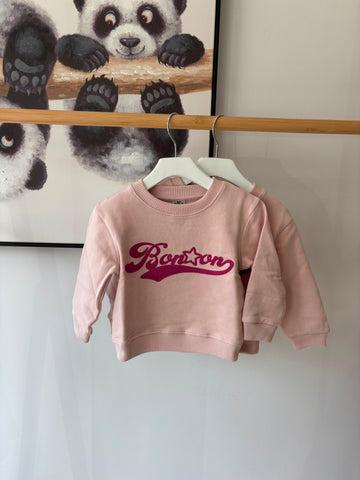 Bonton Pink/Pink Logo Sweatshirt