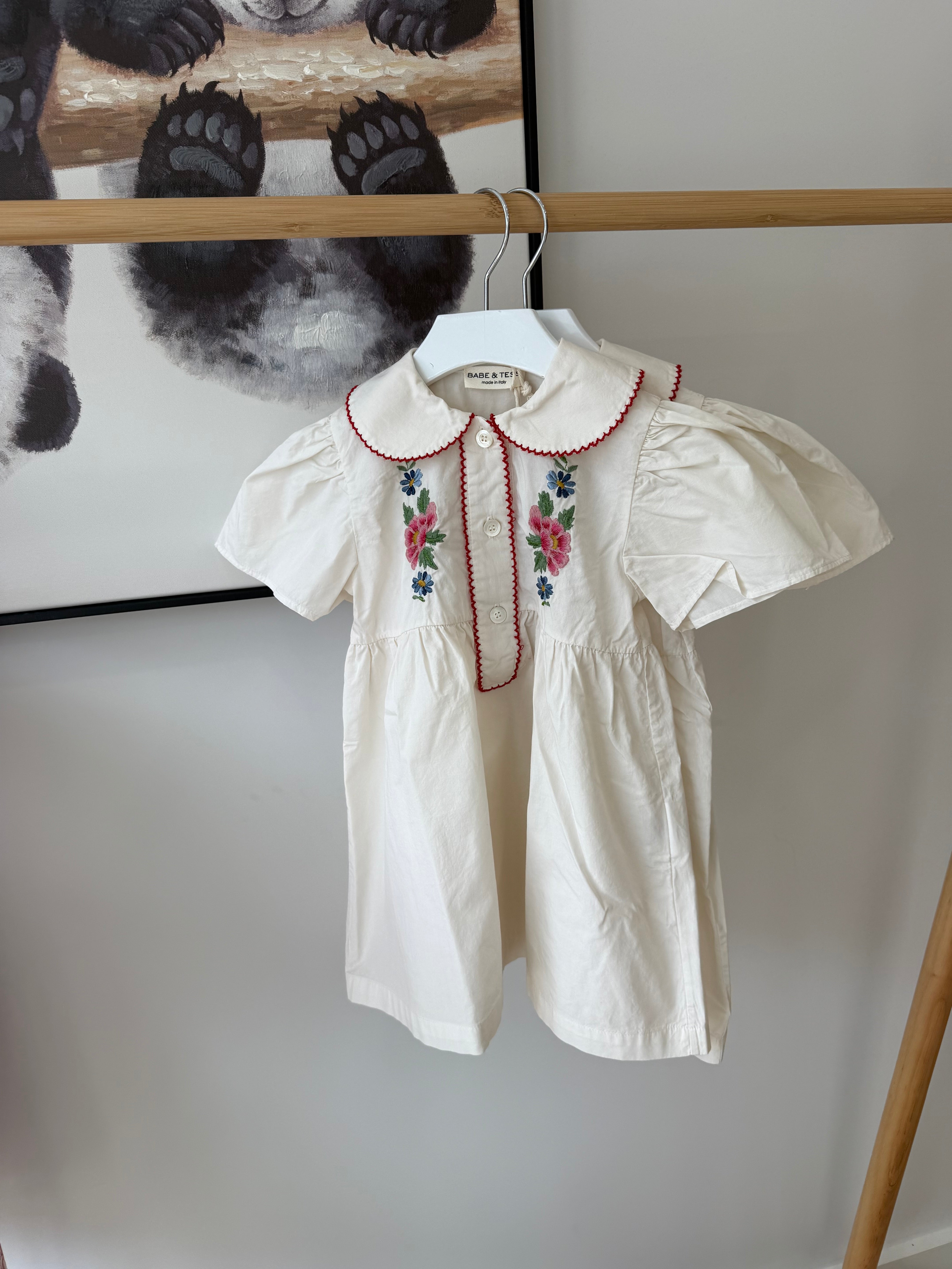Babe & Tess Natural Geraldine Mini Dress Panda and Cub Babe & Tess Natural Geraldine Mini Dress Panda and Cub