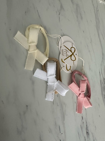 Halo Luxe Ivory Dahlia Deconstructed Grosgrain Ribbon Baby Headband