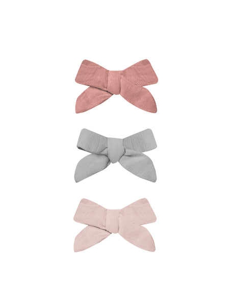 Quincy Mae Lipstick/Sky/Bubblegum Bow W Clip Set