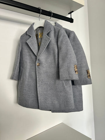 Nupkeet Grey Gullit Coat with Pocket Detail