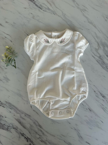 Ely's & Co Ivory/Pink Heather Romper