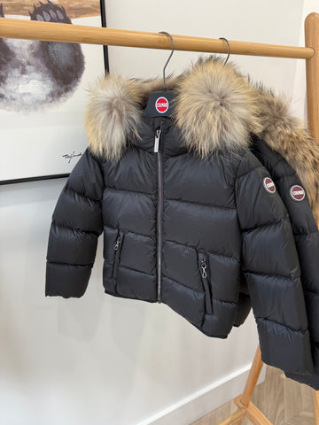 Colmar Black Nero Quilted Fur Edge Hooded Jacket 3406D-2yo-99