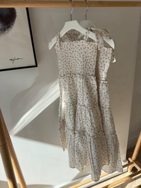 Bonjoy Ivory Floral Blooming Elegance Sundress