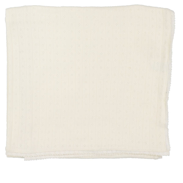 Lilette Cream Ruffle Fine Pointelle Collar Blanket FPCLS-CR