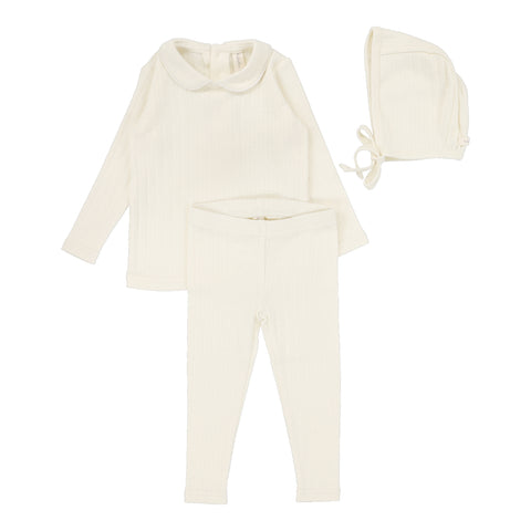 Lilette Cream Peter Pan Fine Pointelle Collar Set FPCS-CPP