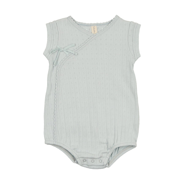 Lilette Sky Blue Fine Pointelle Romper