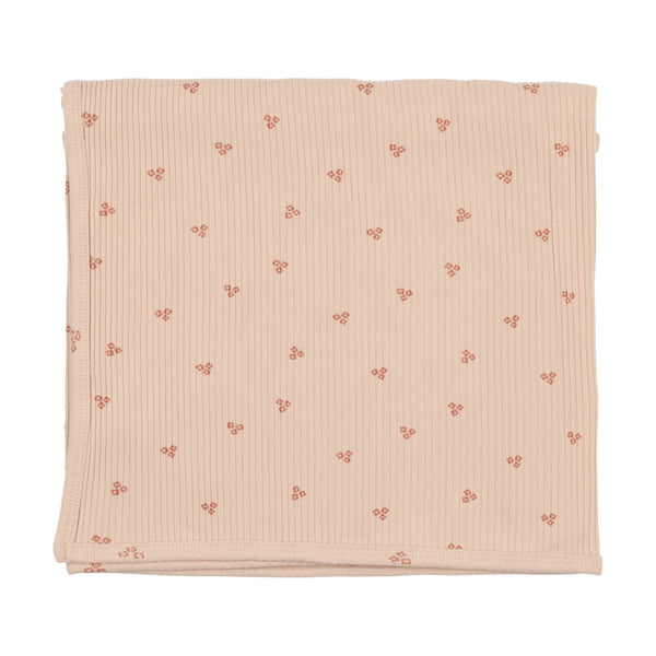 Lilette Peach Flower Ribbed Blanket