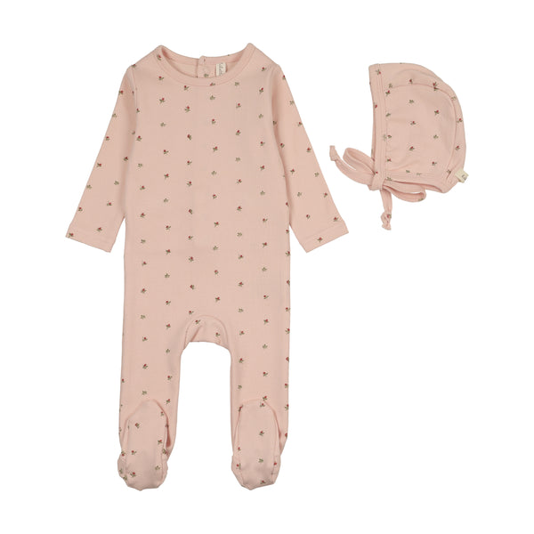 Lilette Pale Pink Bitsy Floral Footie Set