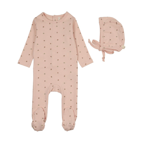 Lilette Pale Pink Bitsy Floral Footie Set