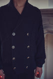 LRDM Navy Alain Double Breasted Cardigan