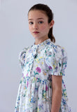 Steph Short Sleeve Garden Print Voile Dress
