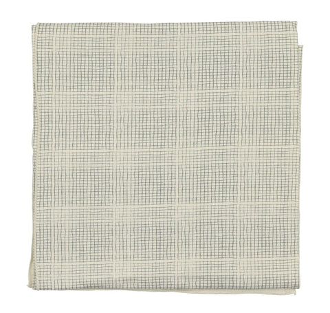 Liilette Cream & Blue Grid Blanket