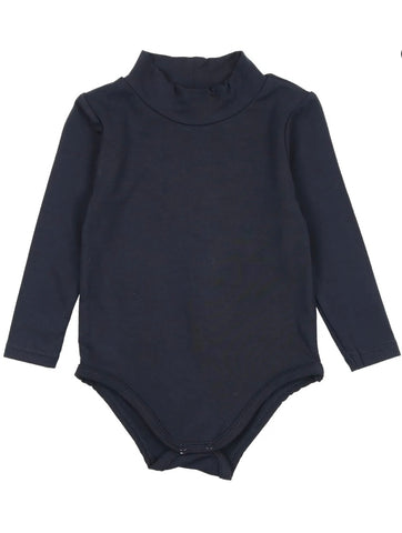 Lil Legs Navy Bamboo Mockneck Onesie