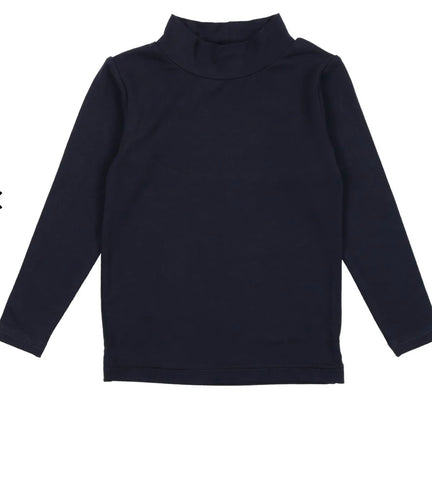 Lil Legs Navy Bamboo Mockneck