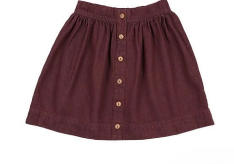 Lil Legs Burgundy Denim Rugged Threads Skirt