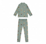 Crew Kids Lounge Jade Teddy Pattern Granpdpa Set
