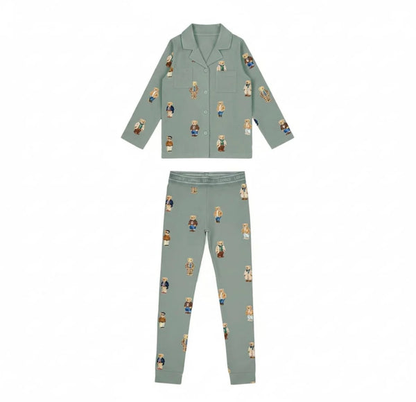 Crew Kids Lounge Jade Teddy Pattern Granpdpa Set