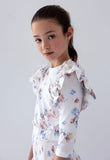 Steph Flutter Floral Elbow Sleeve Print T-Shirt