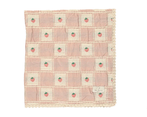 Bebe Organic Mauve Strawberry Patchwork Blanket