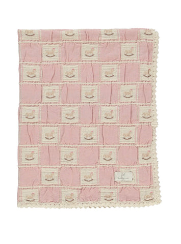Bebe Organic Mauve Rocking Horse Patchwork Blanket