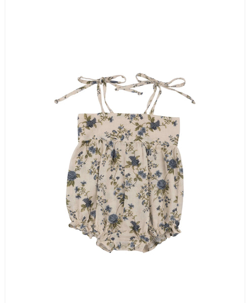 Babe & Tess Blue Bloom Flowers Romper